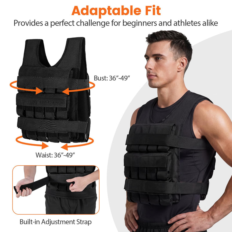 Load image into Gallery viewer, Goplus 66lbs Adjustable Weighted Vest with 30 Removable Metal-Sand Weigh