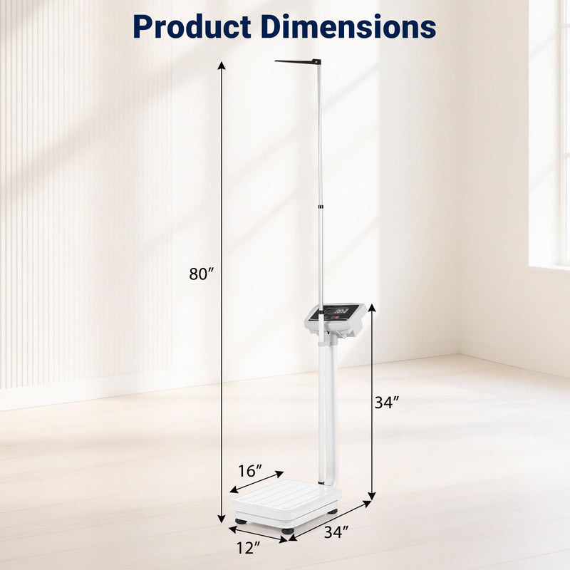 Load image into Gallery viewer, Goplus Height and Weight Scale with Height Rod | Digital Physician Scale with 400 lbs/180 kg Capacity