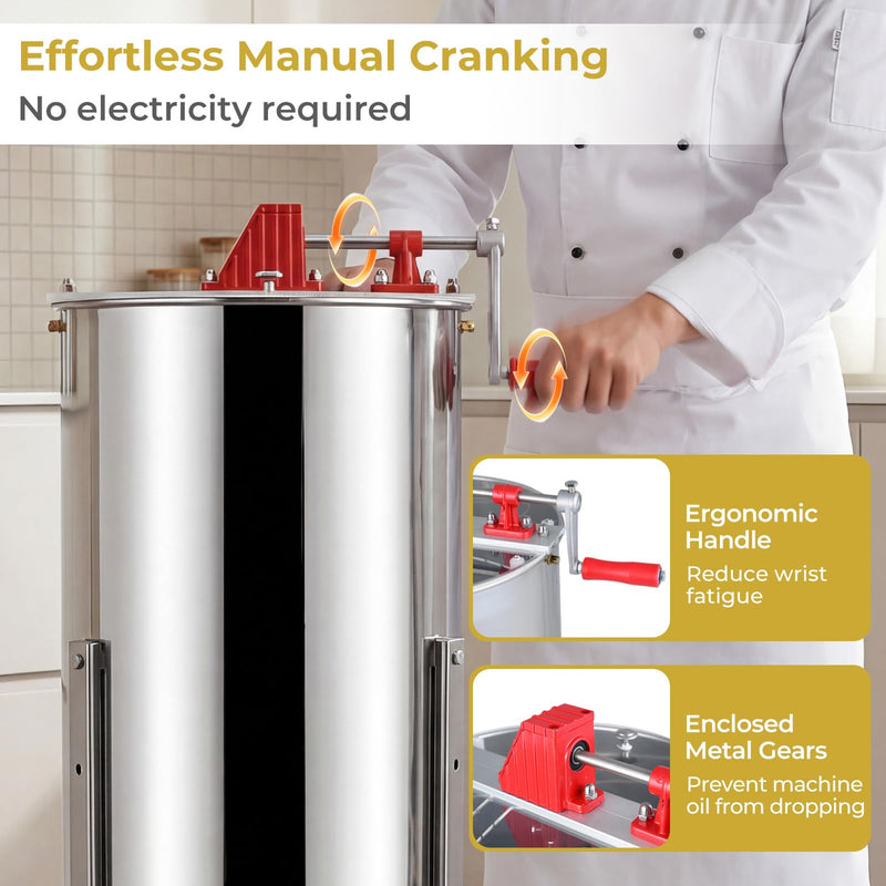 Load image into Gallery viewer, Goplus 3 Frame Honey Extractor with Bottom Gravity Flow Gate & Clear Lid