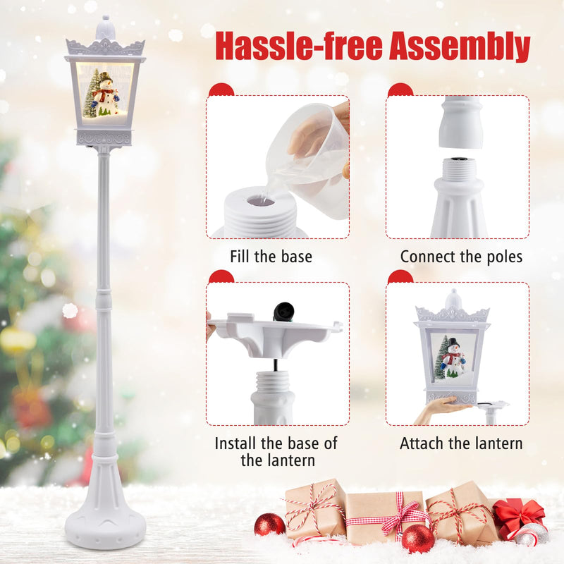 Load image into Gallery viewer, Goplus 8 ft White Musical Christmas Streetlight | Lighted Holiday Decoration for Home Yard Porch
