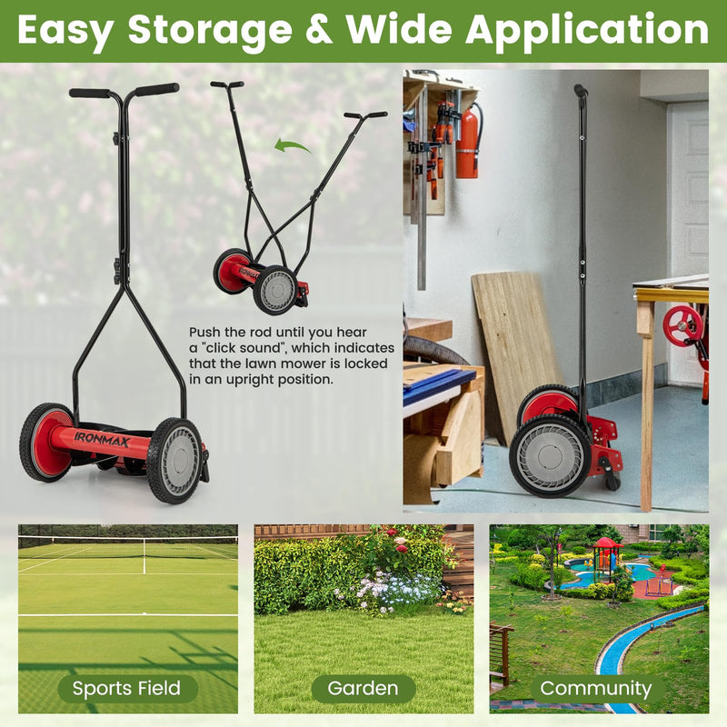 Load image into Gallery viewer, Goplus 14 Inch 5-Blade Walk-Behind Cordless Grass Cutter
