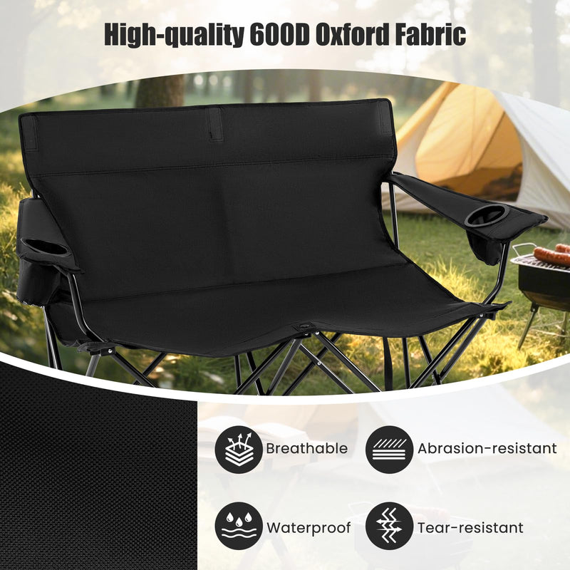 Load image into Gallery viewer, Goplus Double Camping Chair Oversized Heavy Duty Camping Loveseat