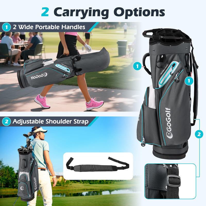 Load image into Gallery viewer, Goplus Lightweight Portable Golf Bag with 14-Way Divider Top for Men Women