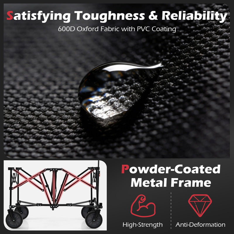 Load image into Gallery viewer, Goplus 38" Collapsible Wagon Cart with All-Terrain Wheels & 2 Cup Holders