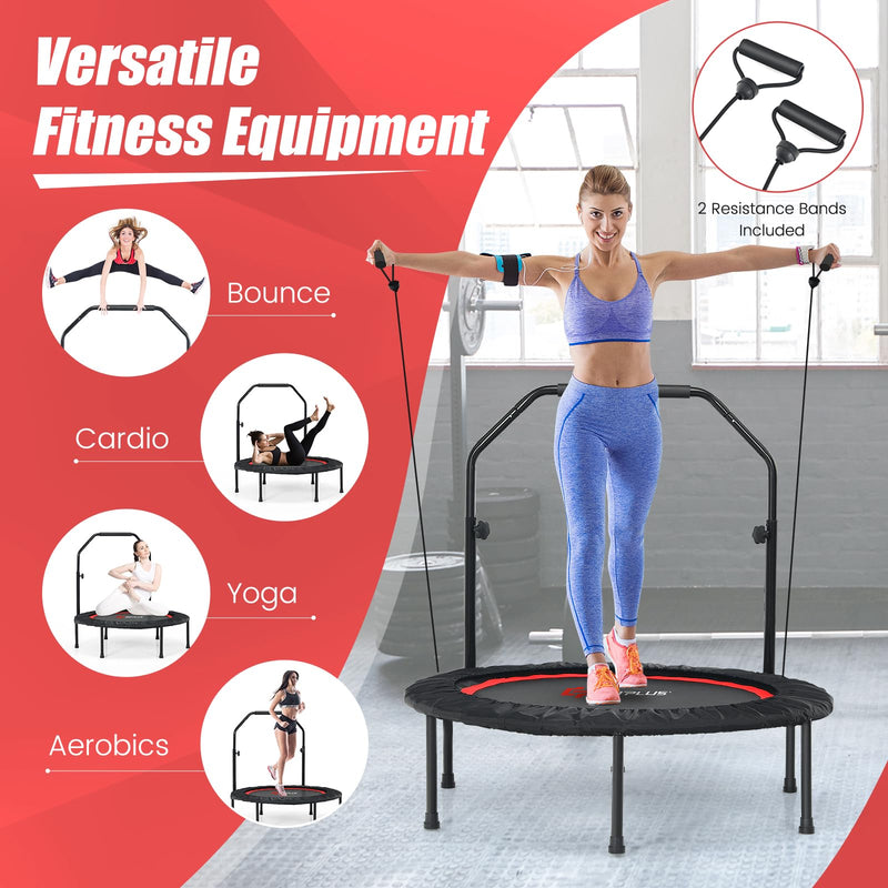 Load image into Gallery viewer, 40'' Folding Fitness Trampoline, Portable Mini Exercise Rebounder