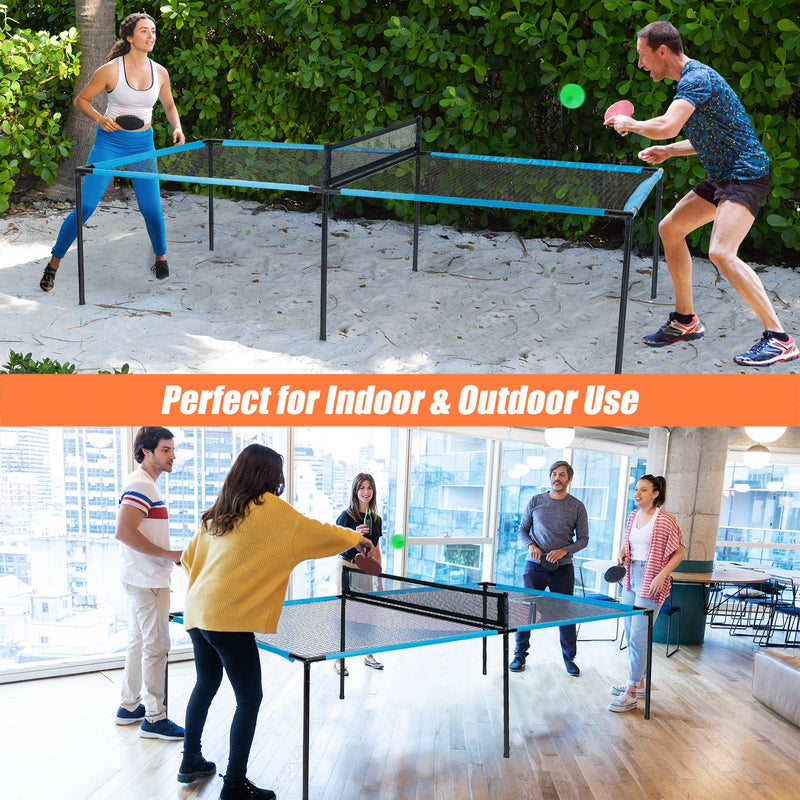 Load image into Gallery viewer, Goplus Portable 2-in-1 Ping Pong Table Game Set W/ 2 Paddles 2 Volleyballs