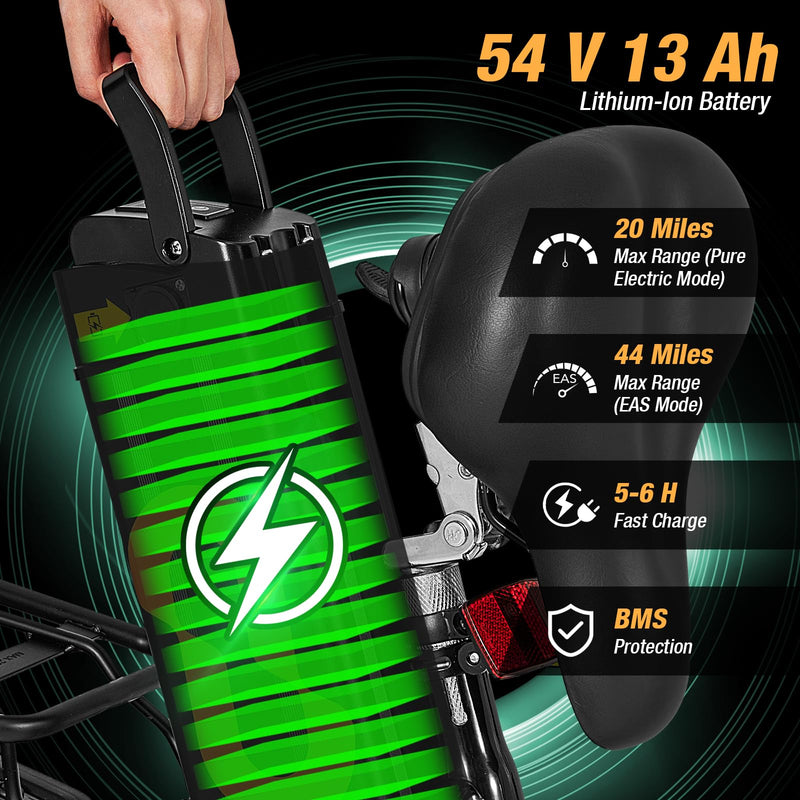 Load image into Gallery viewer, Folding Ebike with Basket 750W Brushless Motor (Peak 850W) for Adults