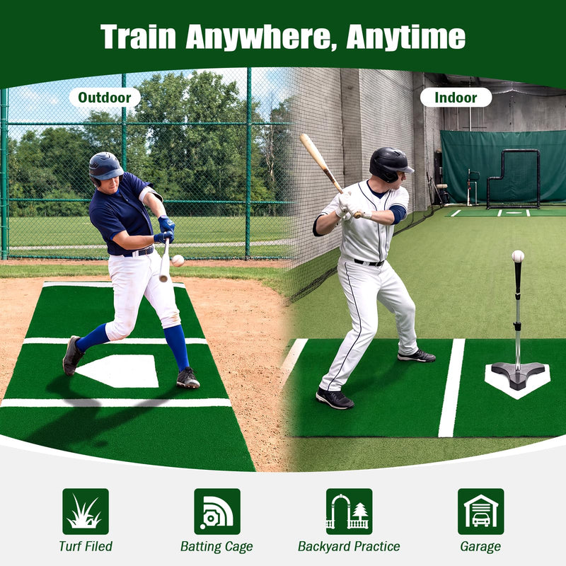 Load image into Gallery viewer, Goplus 10x3.8 ft Baseball Batting Mat with 15 mm Turf for Indoor Outdoor Training