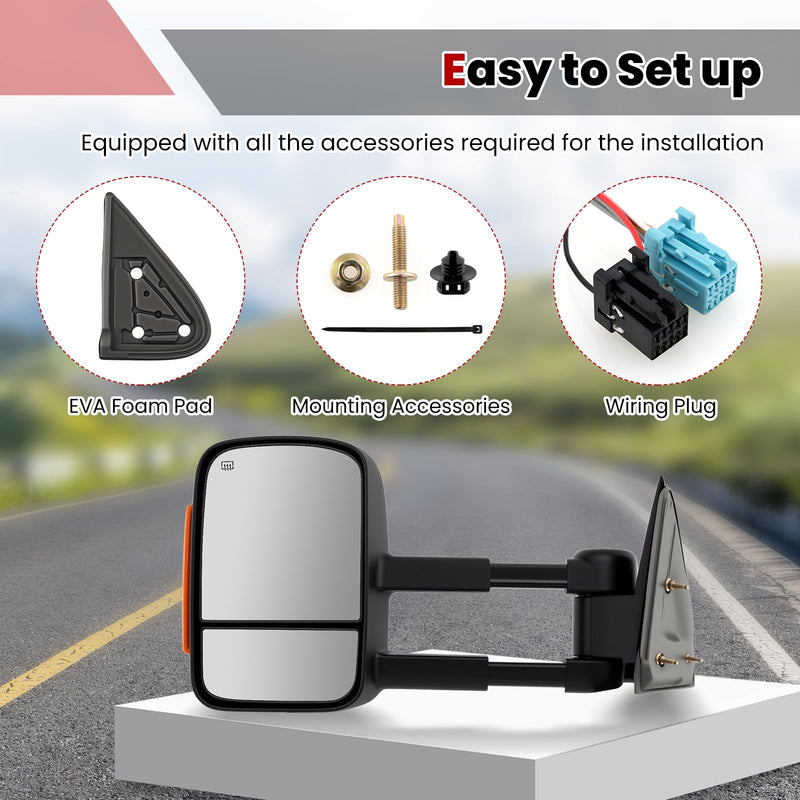 Load image into Gallery viewer, Goplus Power Heated Tow Mirrors Compatible with 2007-2012 Chevy Silverado GMC Sierra