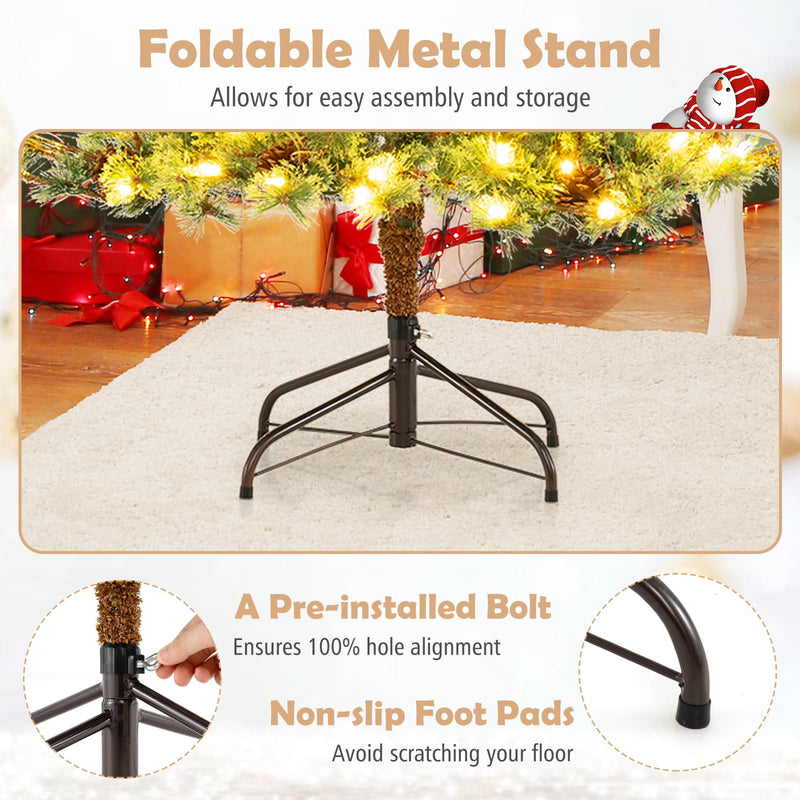 Load image into Gallery viewer, Goplus Cashmere Christmas Tree with Pine Needles LED Lights with Bulb Cover