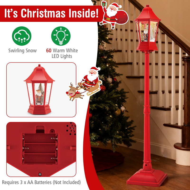 Load image into Gallery viewer, Goplus 2-in-1 Musical Lamp Post & Snow Globe Lantern (Snowing Santa)