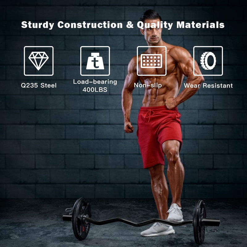 Load image into Gallery viewer, 400Lbs Olympic EZ Curl Bar for Strength Training