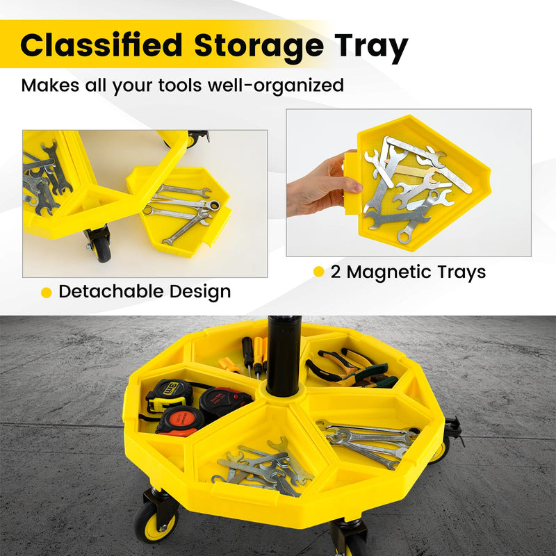 Load image into Gallery viewer, Goplus 20”-25” Height Adjustable Mechanic Stool w/Magnetic Tool Tray
