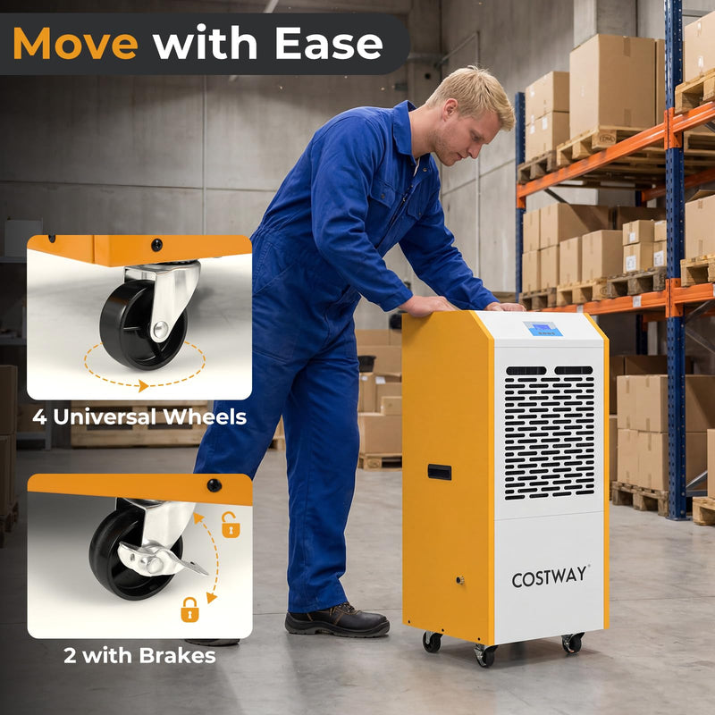 Load image into Gallery viewer, 290 Pints Commercial Dehumidifier with Pump, Industrial Dehumidifier with Drain Hose, 24H Timer & Wheels for Basement