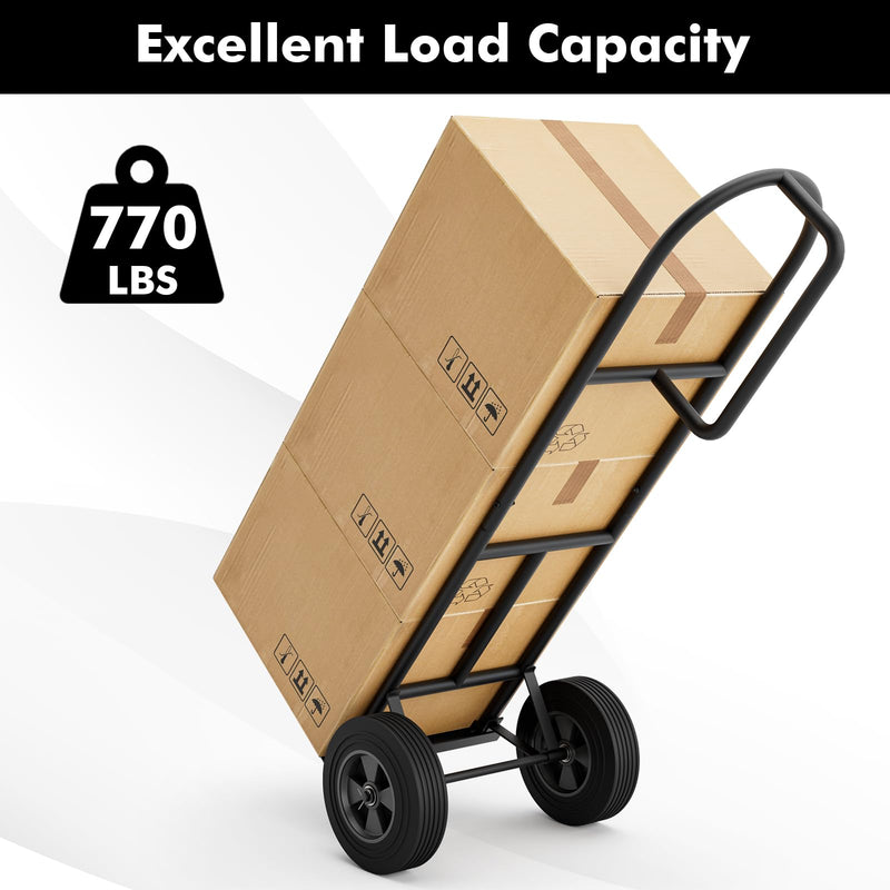 Load image into Gallery viewer, Goplus P-Handle Hand Truck, High Back Sack Barrow with 10" Wheels, Built-in Double Bearings and Foldable Load Plate