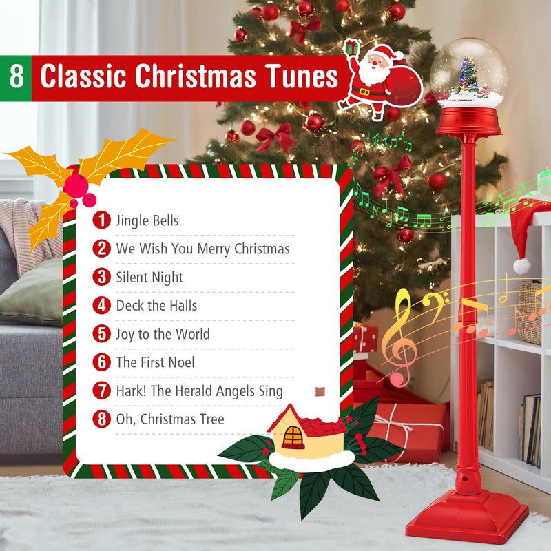 Load image into Gallery viewer, Goplus 5 Ft Christmas Snow Globe Lantern | Musical Snowy Globe Street Lamp