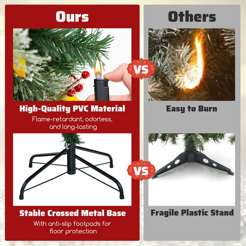 Load image into Gallery viewer, Goplus 5ft Pre-Lit Artificial Christmas Tree, Hinged Xmas Tree with 453 PVC & Pine Needles