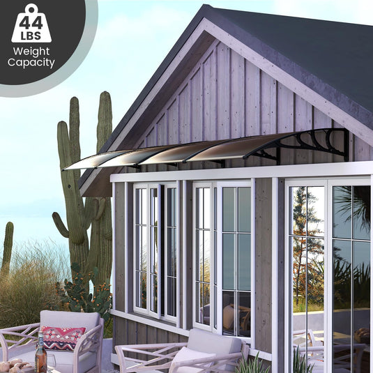 Goplus Awnings for Doors, Window Awning with Rain Snow Sunlight UV Protection, UPF 50+