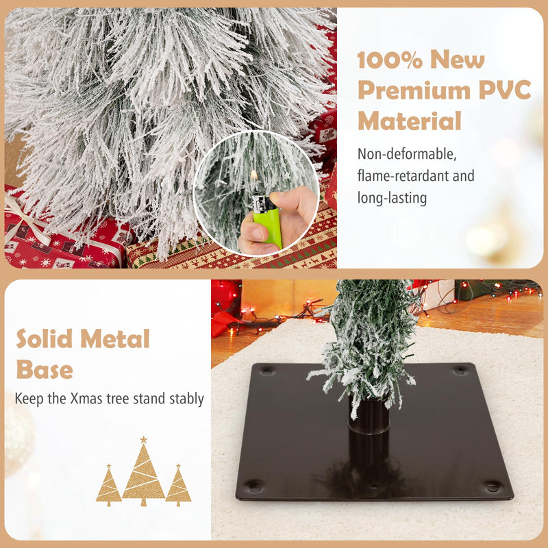Load image into Gallery viewer, Goplus 3' 4' 5' Pre-Lit Snow Flocked Christmas Tree Set of 3 | Holiday Seasonal Decor