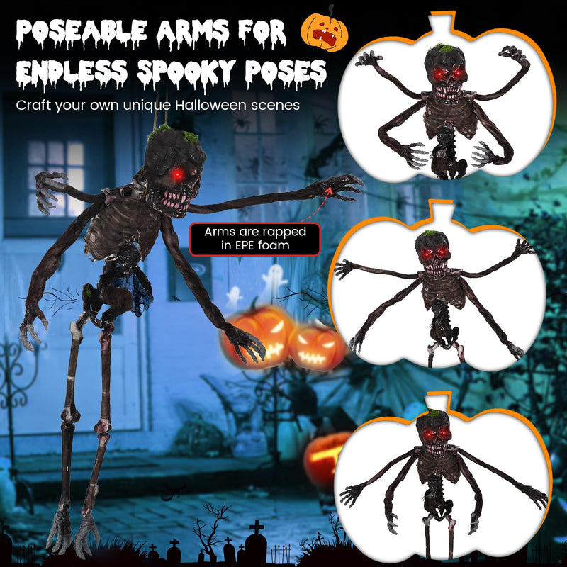 Load image into Gallery viewer, Goplus 6 FT Animated Halloween Decoration Hanging Zombie Sound-Activated Skeleton Decoration