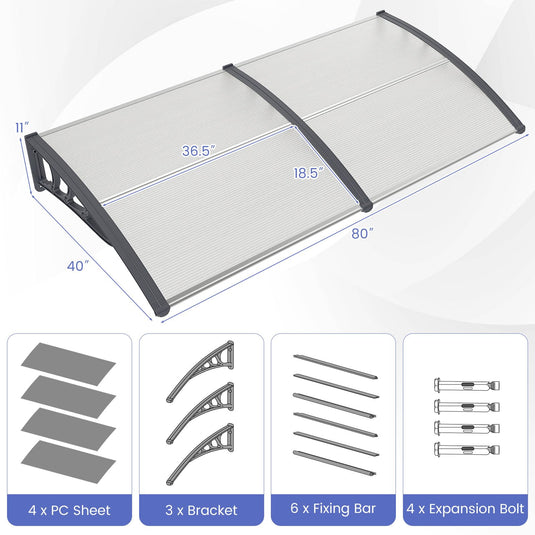 Goplus Awnings for Doors  Window Awning with Rain Snow Sunlight UV Protection