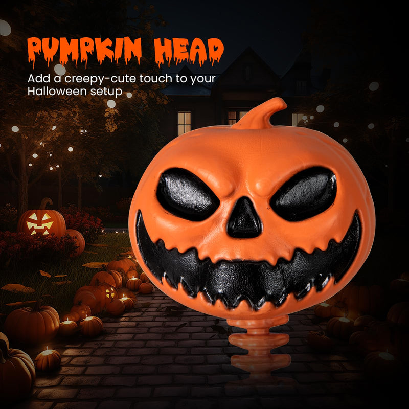 Load image into Gallery viewer, Goplus 5.2 Ft Life-Size Posable Skeleton with Pumpkin Head Halloween Orange Skeleton Decoration