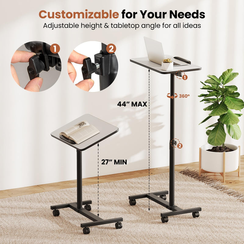 Load image into Gallery viewer, Goplus Overbed Table Adjustable Medical Bedside Table Hospital Food Tray