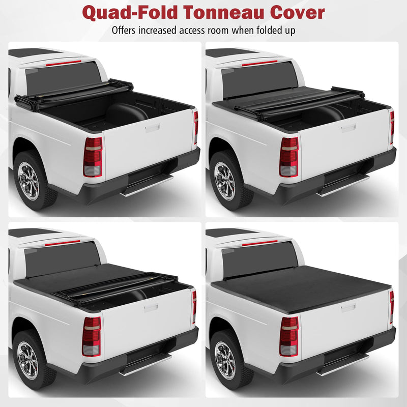 Load image into Gallery viewer, Goplus Soft Quad-Fold Tonneau Cover