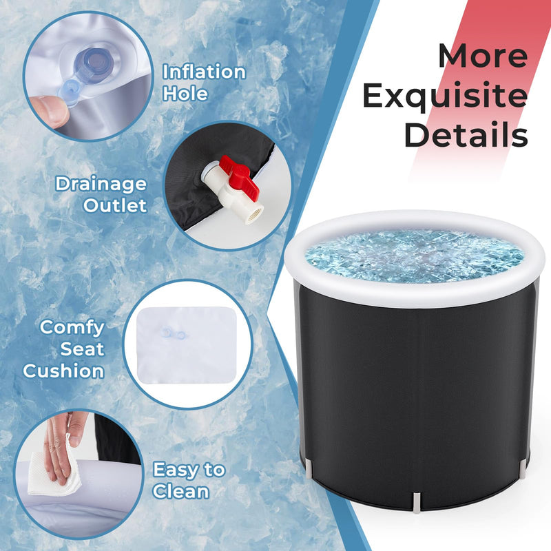 Load image into Gallery viewer, Goplus Inflatable Ice Bath Tub, Portable Cold Water Therapy Tub w/Cover, 6 Sturdy Support Rods, Inflator