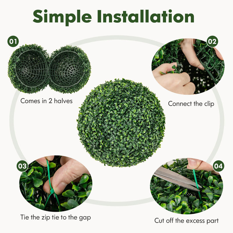 Load image into Gallery viewer, Goplus 2 PCS 16 Inch Artificial Plant Topiary Ball, Round Faux Boxwood Balls Outdoor, Wedding and Home Décor