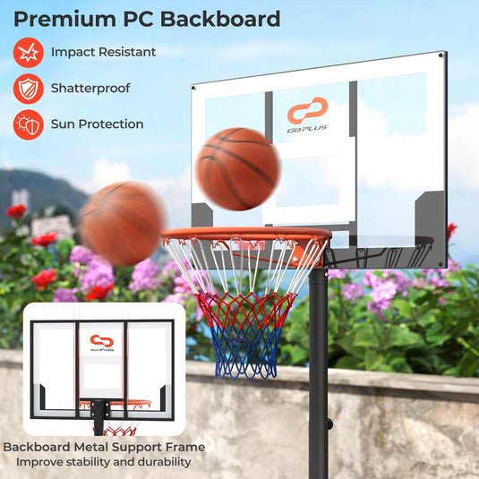 Kids Portable 3.3-7 FT Adjustable Basketball Goal System
