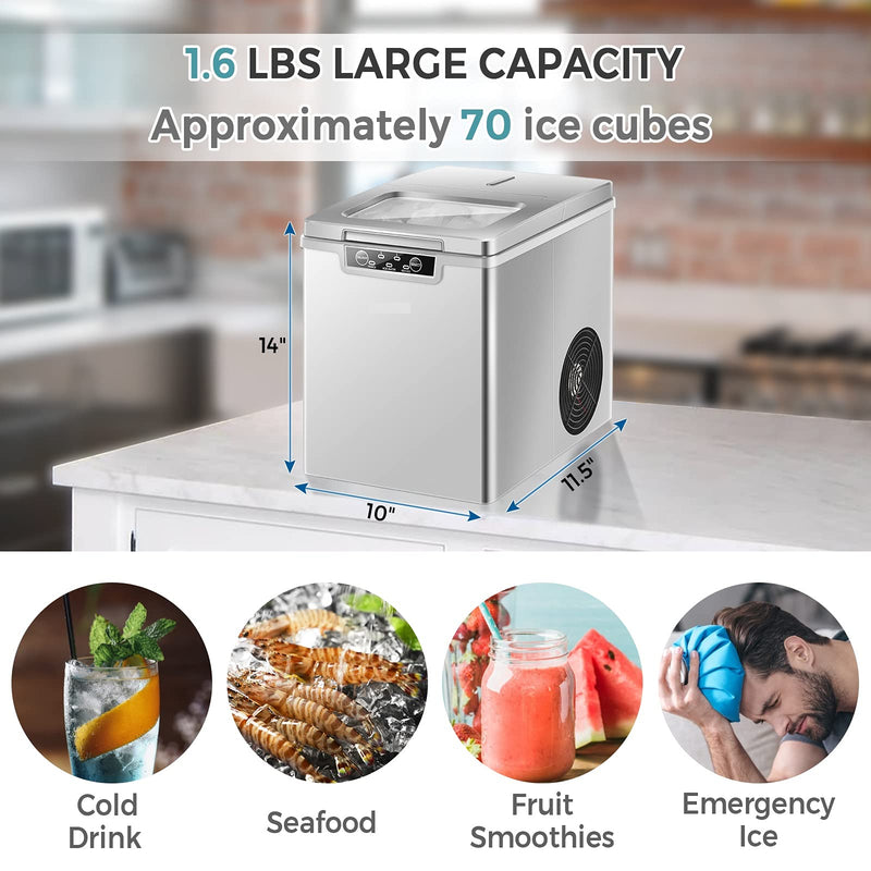 Load image into Gallery viewer, Portable Countertop Ice Maker, 26LBS/24H Mini Ice Cube Machine w/8 Min Processing 9 Cubes