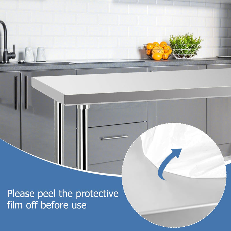 Load image into Gallery viewer, Goplus Stainless Steel Table, 24 x 60 Inches Kitchen Prep & Work Table w/Adjustable Undershelf & Footpads