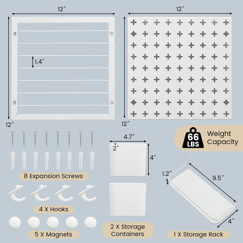 Load image into Gallery viewer, Goplus Peg Board, Metal Pegboard Kit with 2 Pegboard Panels