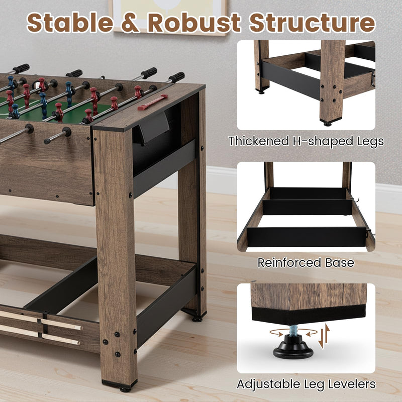 Load image into Gallery viewer, Goplus 48” Combo Game Table with Foosball & Pool for Adults
