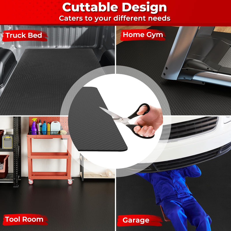 Load image into Gallery viewer, Goplus 4 PCS 7.7 x 3.8 FT Garage Floor Mats with 3D Diamond Textures