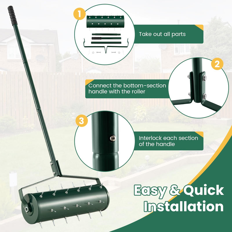 Load image into Gallery viewer, Goplus Rolling Lawn Aerator, Filled with Sand or Stone