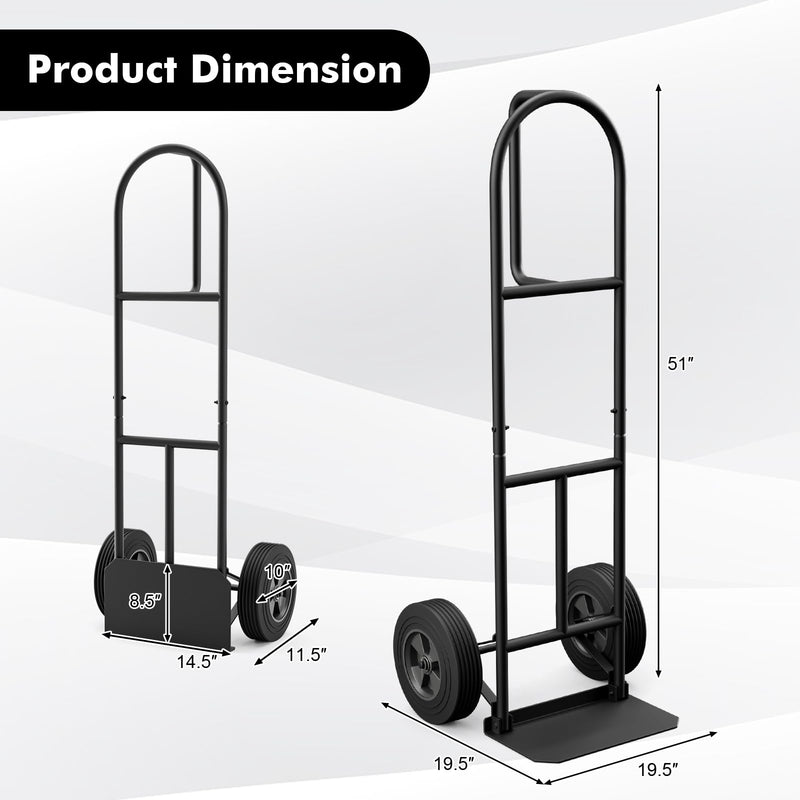 Load image into Gallery viewer, Goplus P-Handle Hand Truck, High Back Sack Barrow with 10" Wheels, Built-in Double Bearings and Foldable Load Plate