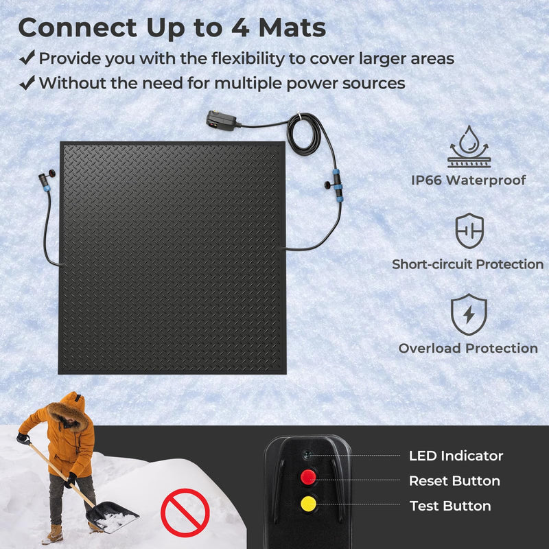 Load image into Gallery viewer, Goplus Heated Snow Melting Mat, Heated Outdoor Mat for Winter Snow Removal