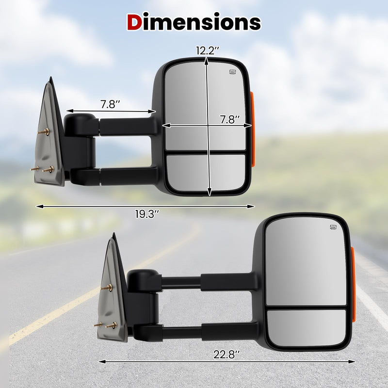 Load image into Gallery viewer, Goplus Power Heated Tow Mirrors Compatible with 2007-2012 Chevy Silverado GMC Sierra