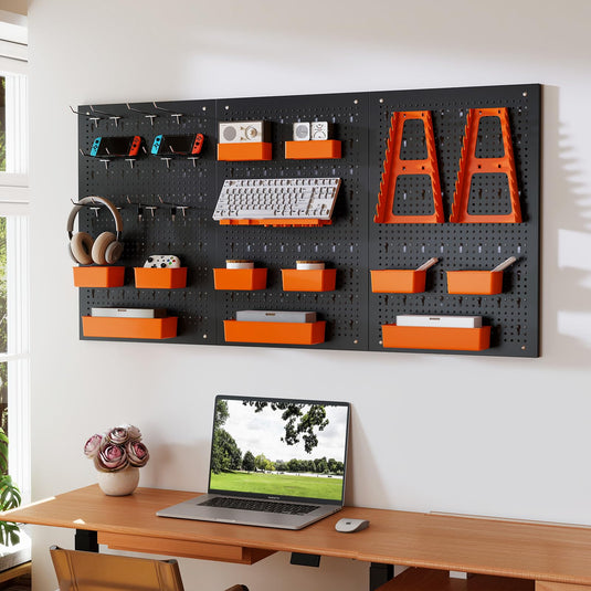 Goplus Pegboard Wall Organizer with Hammer Racks Tool Holders & Hooks