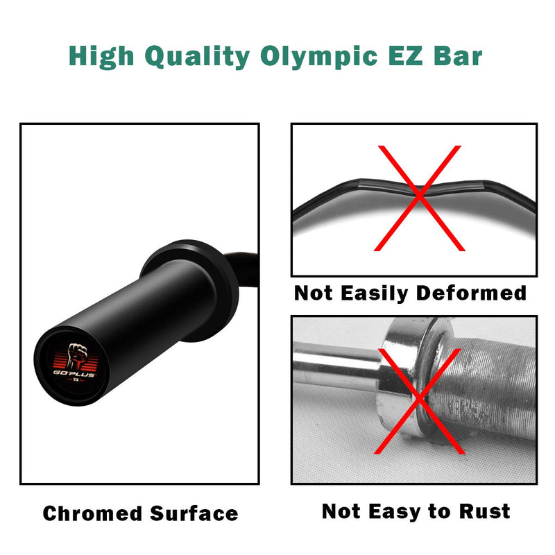 Load image into Gallery viewer, 400Lbs Olympic EZ Curl Bar for Strength Training