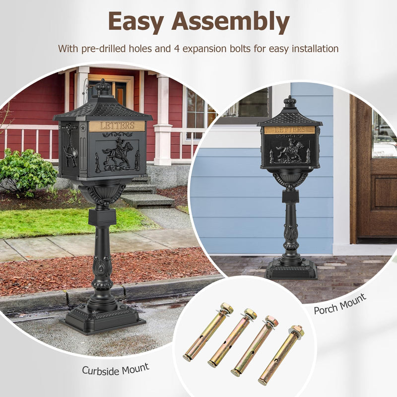 Load image into Gallery viewer, Goplus Cast Aluminum Mailbox with Post