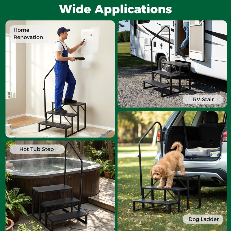 Load image into Gallery viewer, Goplus RV Step with Handrail Heavy Duty Hot Tub Stair