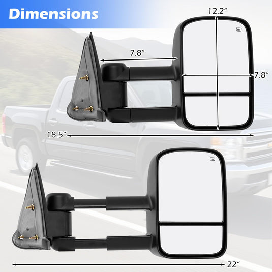 Goplus Tow Mirrors for 2003-2006 Chevy Silverado GMC Sierra Avalanche Suburban Tahoe Yukon XL