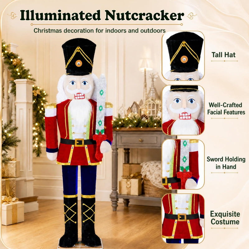 Load image into Gallery viewer, Goplus 5 FT Nutcracker Christmas Decor Outdoor with 100 LED Lights