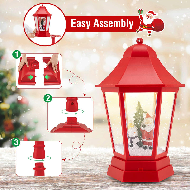Load image into Gallery viewer, Goplus 5.3 Ft Christmas Snowy Street Lamp | 2-in-1 Musical Lamp Post & Snow Globe Lantern