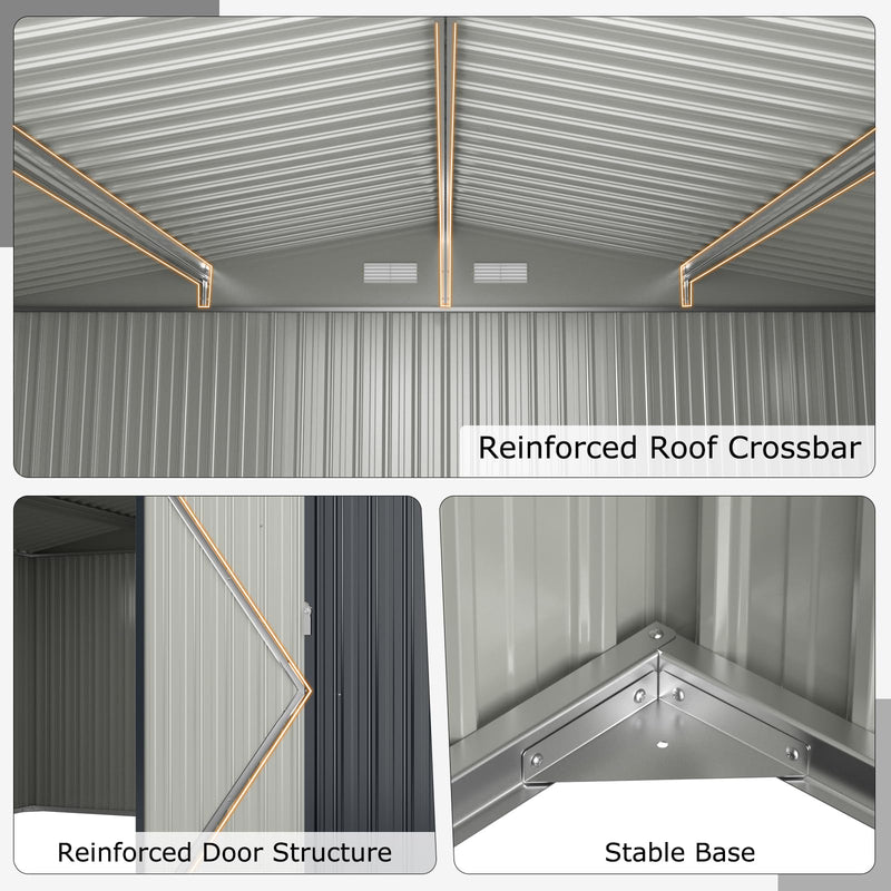 Load image into Gallery viewer, Goplus 12 x 9.8 FT Outdoor Storage Shed, All-Weather & Rustproof Galvanized Metal Utility Tool Shed w/Lockable Door, Pitched Roof