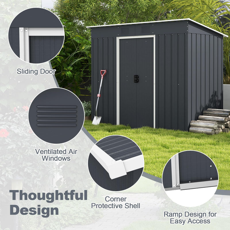 Load image into Gallery viewer, Goplus Outdoor Storage Shed with Floor Base