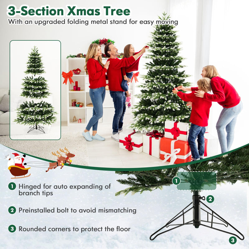 Load image into Gallery viewer, Goplus 7ft Pre-Lit Artificial Christmas Tree with Quick Power Connector